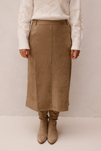 SL Skirt suede taupe - 26569