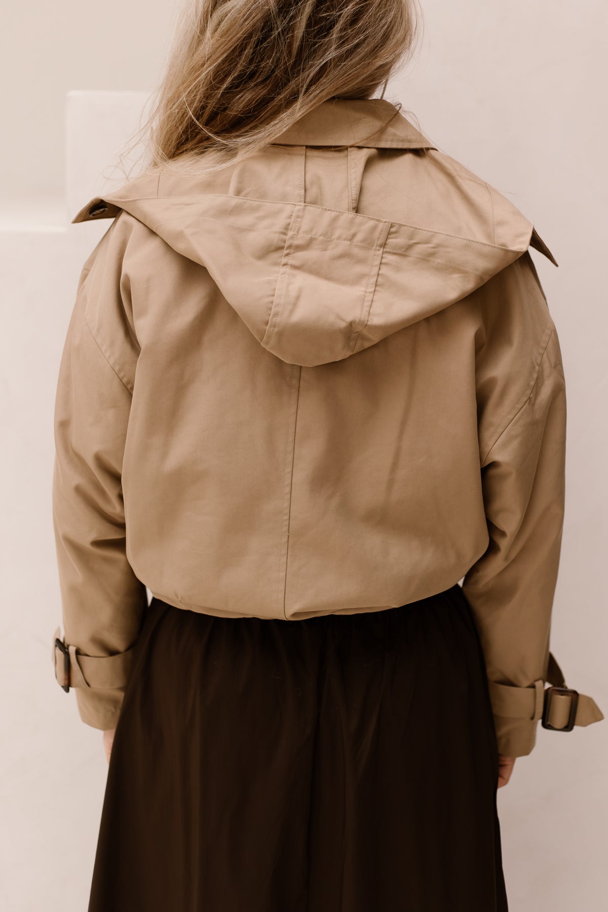 Coat Trench Short Hood Sand 37504