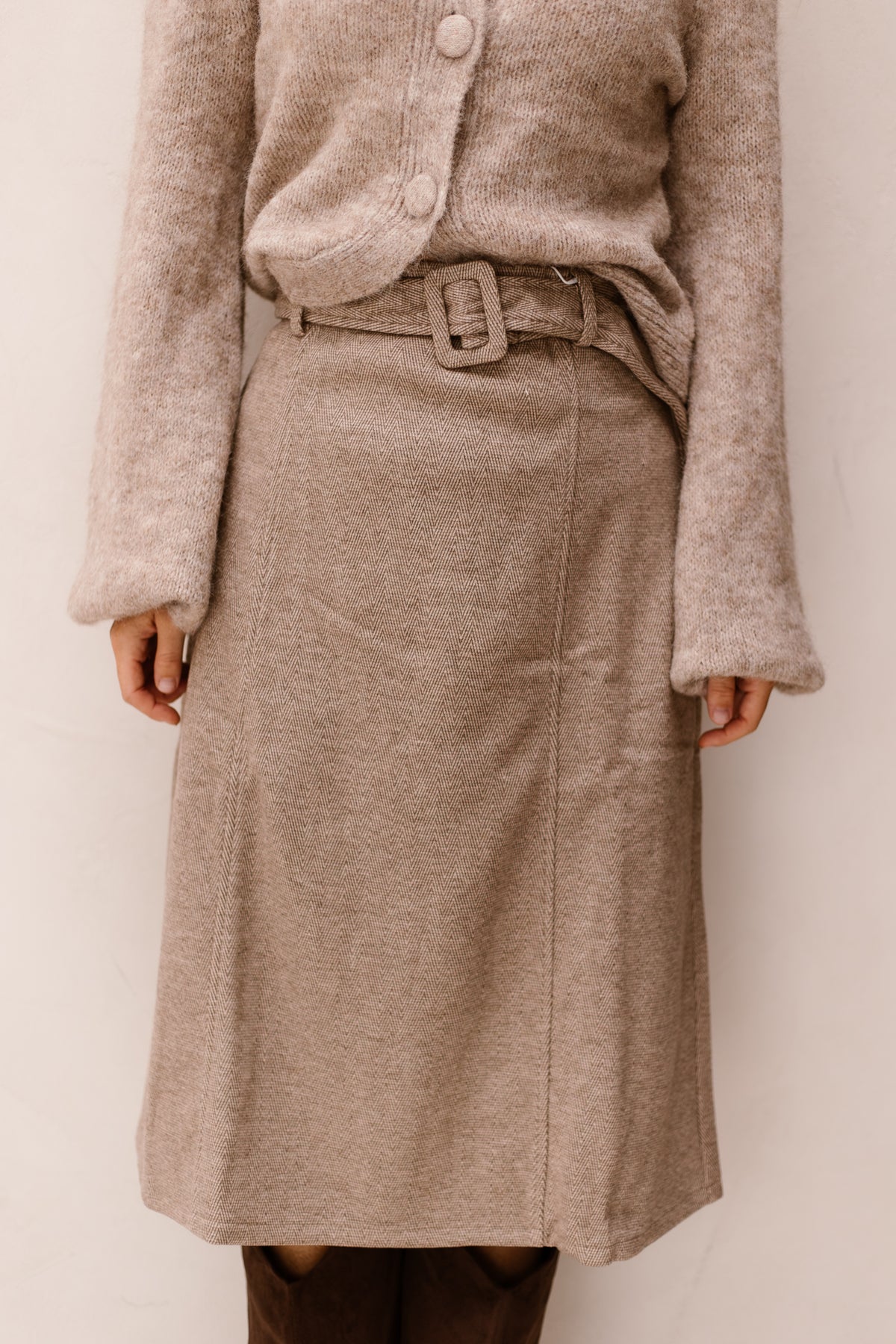 SL Skirt print taupe - 26572