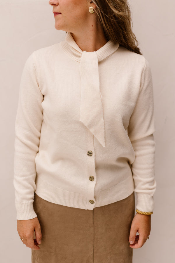Liora knitting cardigan - Wool white