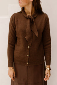 Liora knitting cardigan - Dark earth