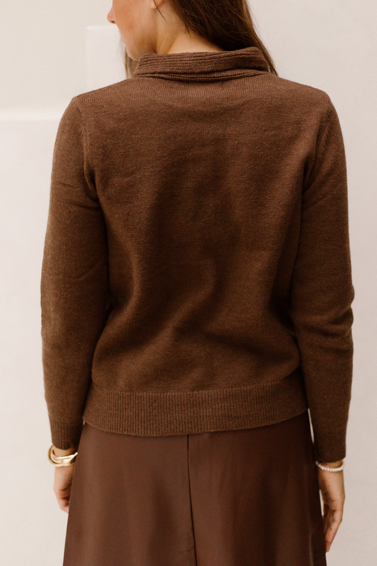 Liora knitting cardigan - Dark earth