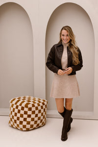 Jacket balloon PU crinkle - Cacao - 11503