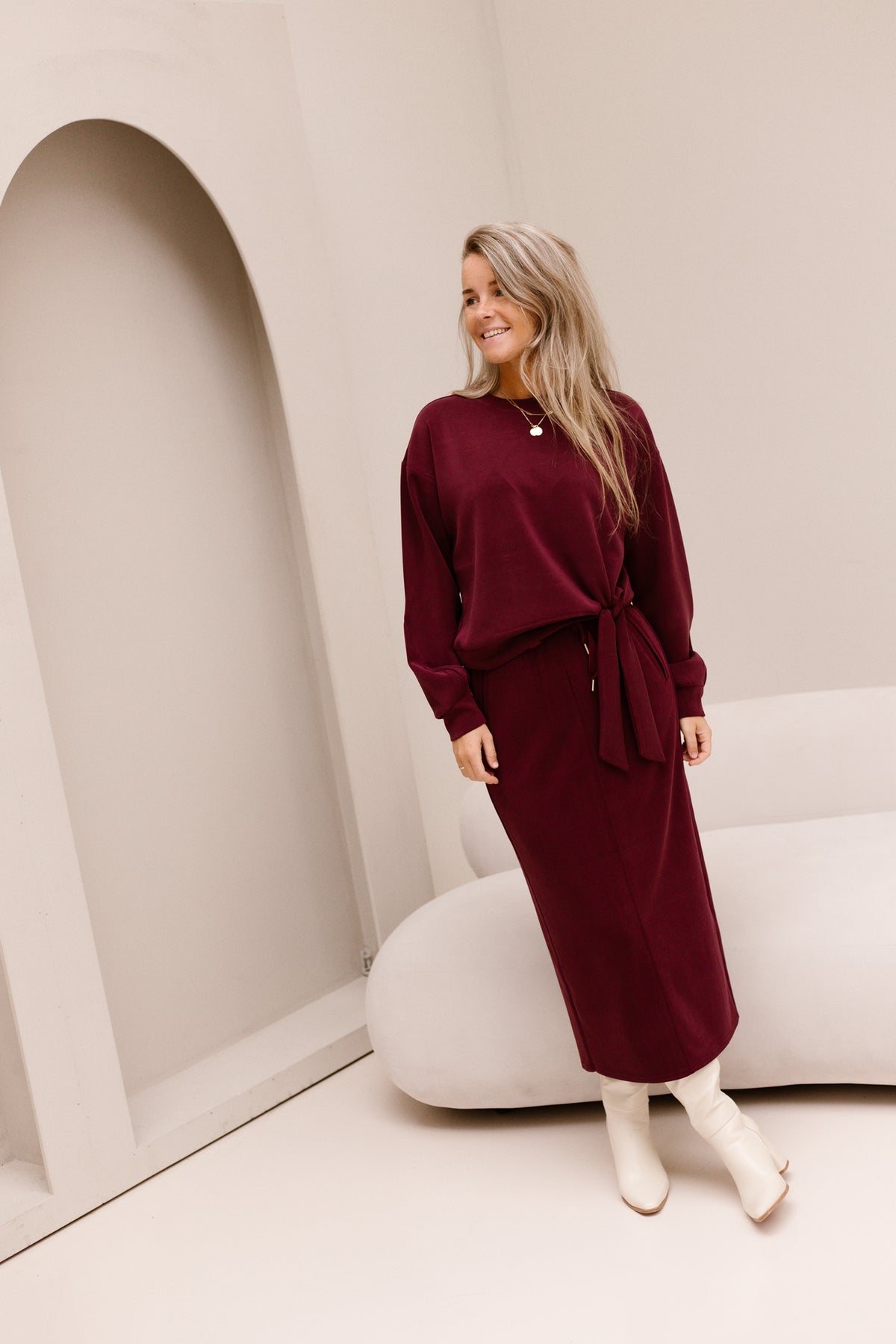 Skirt E-Monogram Modal Merlot 05511