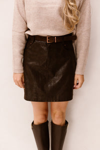 Skirt belt structured PU - Cacao - 11515