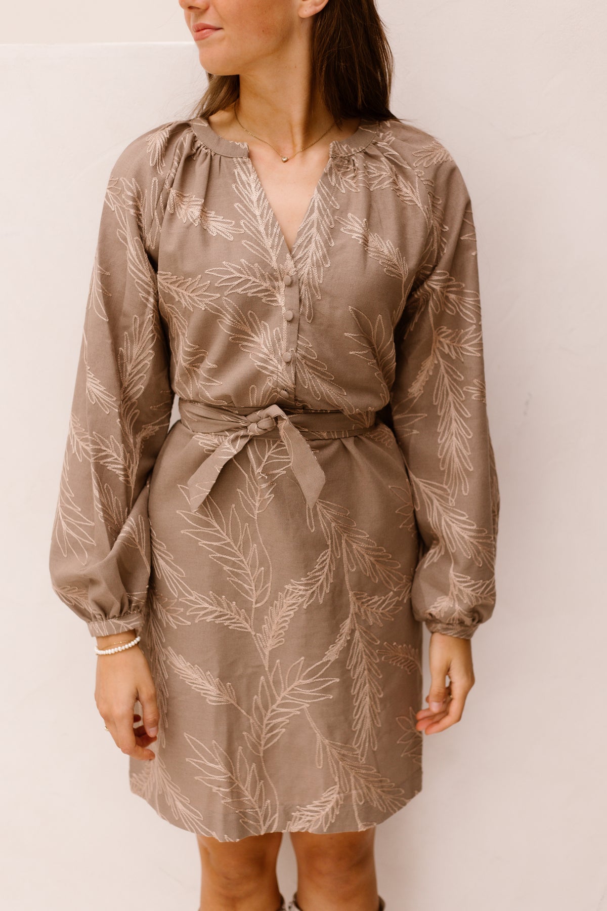 SL Dress flower 3d taupe - 26576