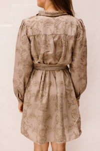 SL Dress flower 3d glitter taupe - 26589