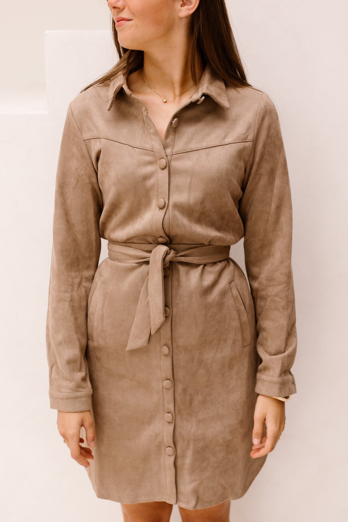 SL Dress suede taupe - 26568