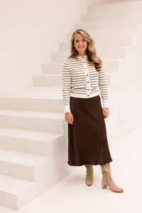 Eibhlin knitting sweater - Wool white / Dark earth