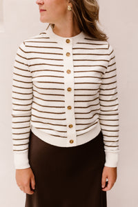 Eibhlin knitting sweater - Wool white / Dark earth