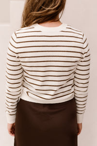 Eibhlin knitting sweater - Wool white / Dark earth