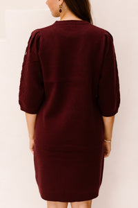 Dress Knit Embroidery Merlot 07523
