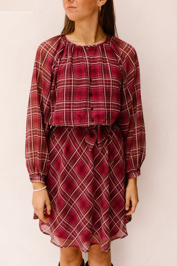 Dress Autumn Check Print 14517