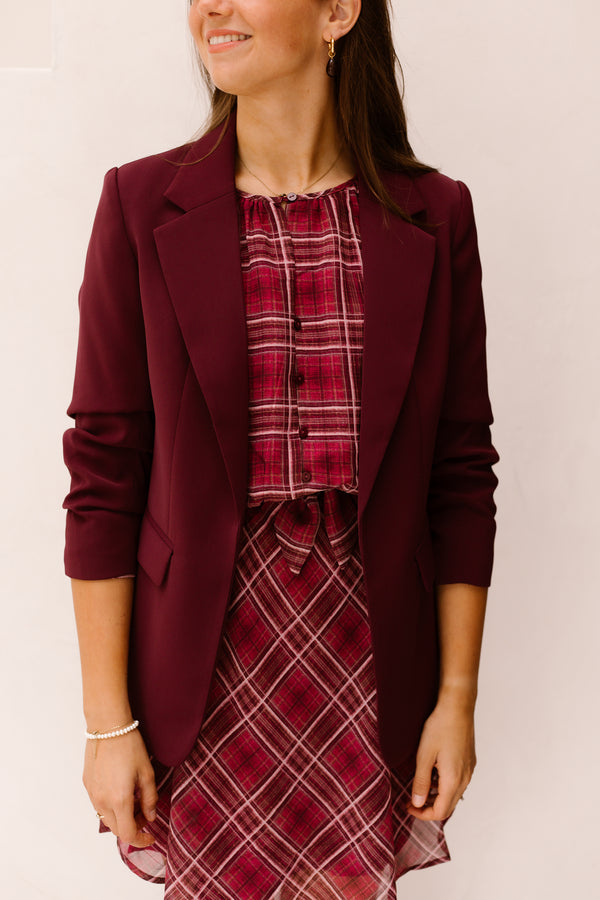 Blazer 3/4 Slve Merlot 10501