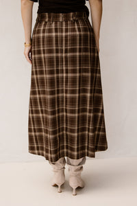 DagnyCC Anya Check Pleat Skirt Brown