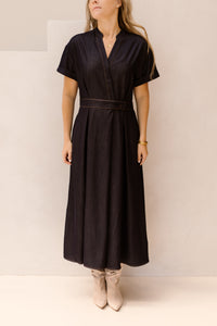 TerryCC Wrap SS Dress Navy