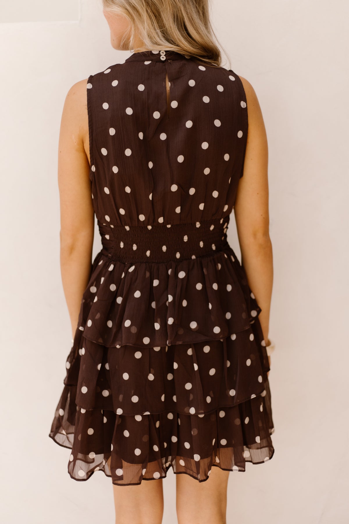 May Big Dot Dress Brown