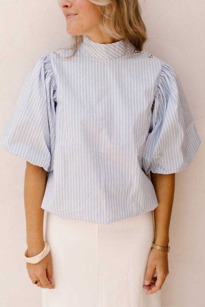 Parisa Stripe Blouse Light Blue