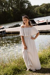 Aya off shoulder dress beige