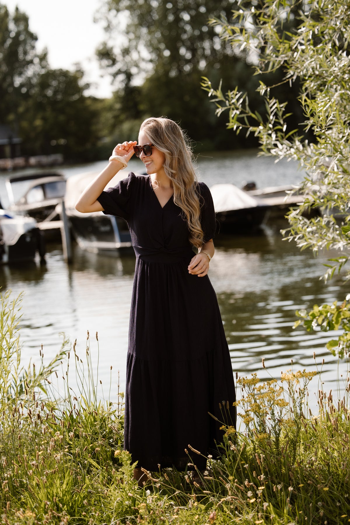 Alyssa knot dress darkblue
