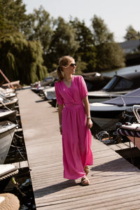 Alyssa knot dress fuchsia