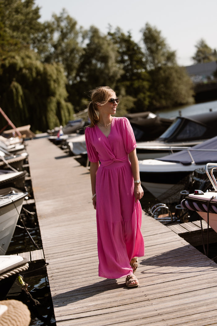 Alyssa knot dress fuchsia