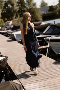 Amelia halter dress maxi darkblue
