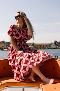 Amber print dress red