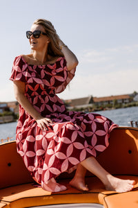 Amber print dress red
