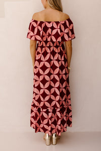 Amber print dress red