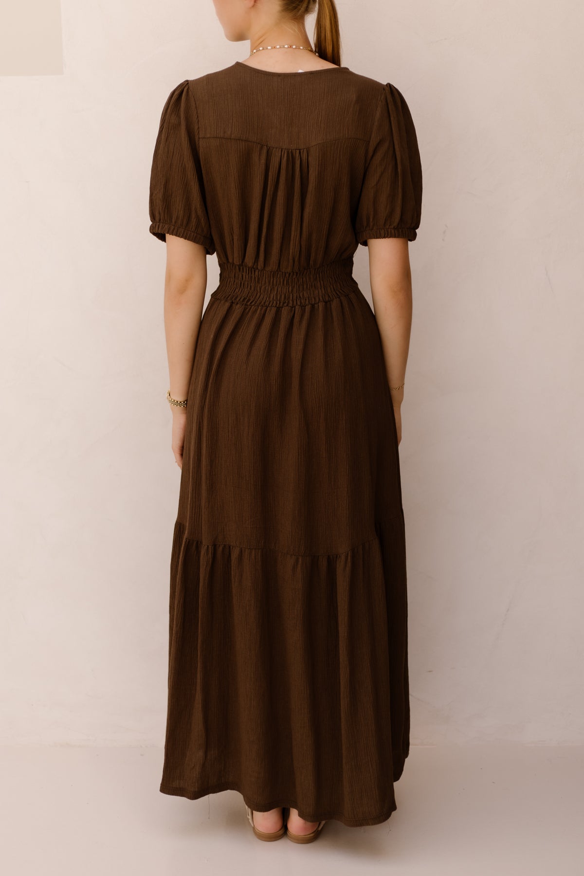 Alyssa knot dress brown