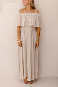 Aya off shoulder dress beige