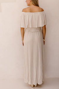 Aya off shoulder dress beige