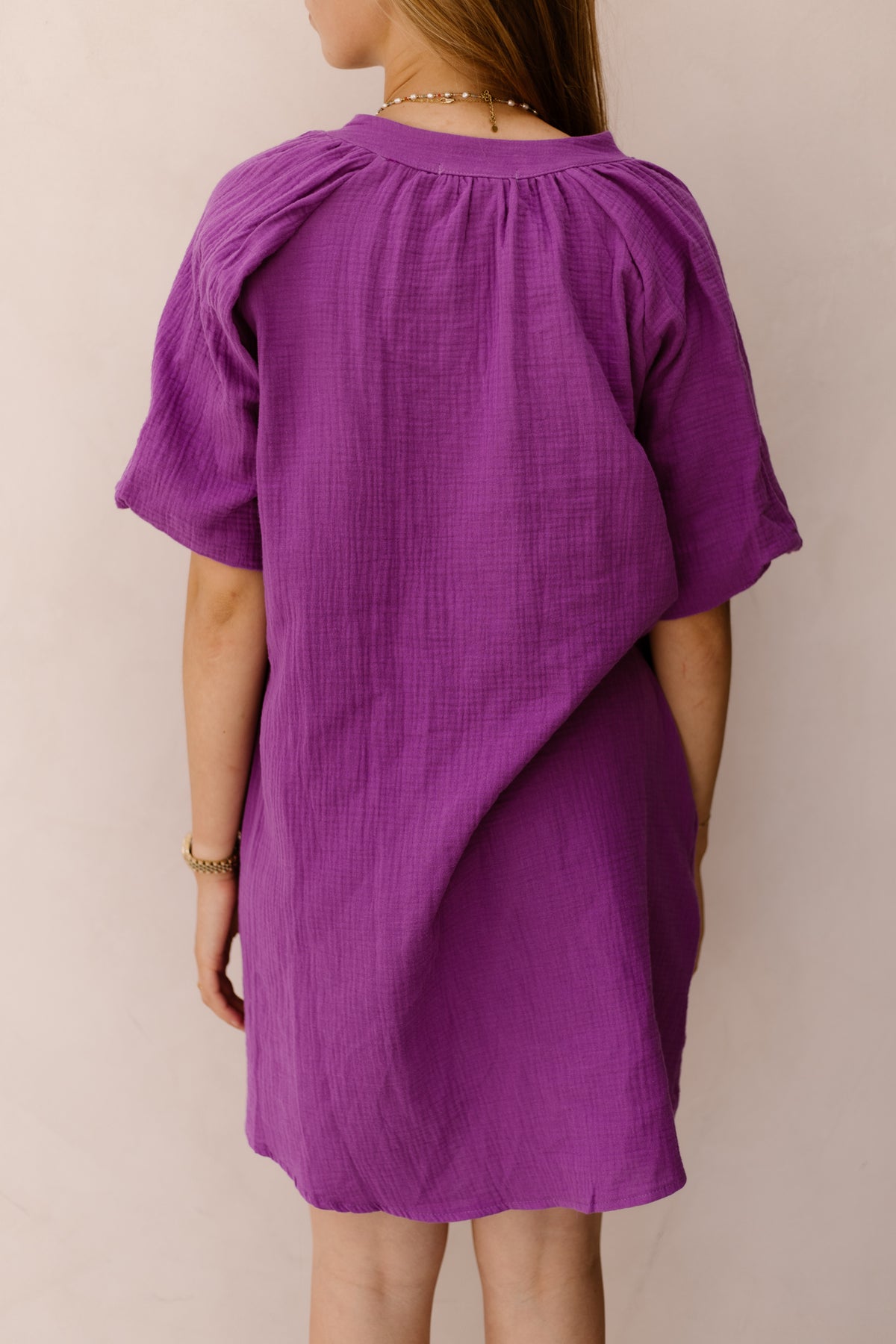 Azra mousseline dress magenta