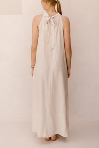 Amelia halter dress maxi beige