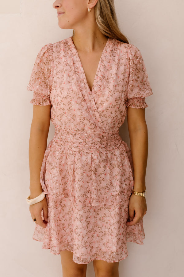 Rikka Ditsy Floral Dress Rose Blush