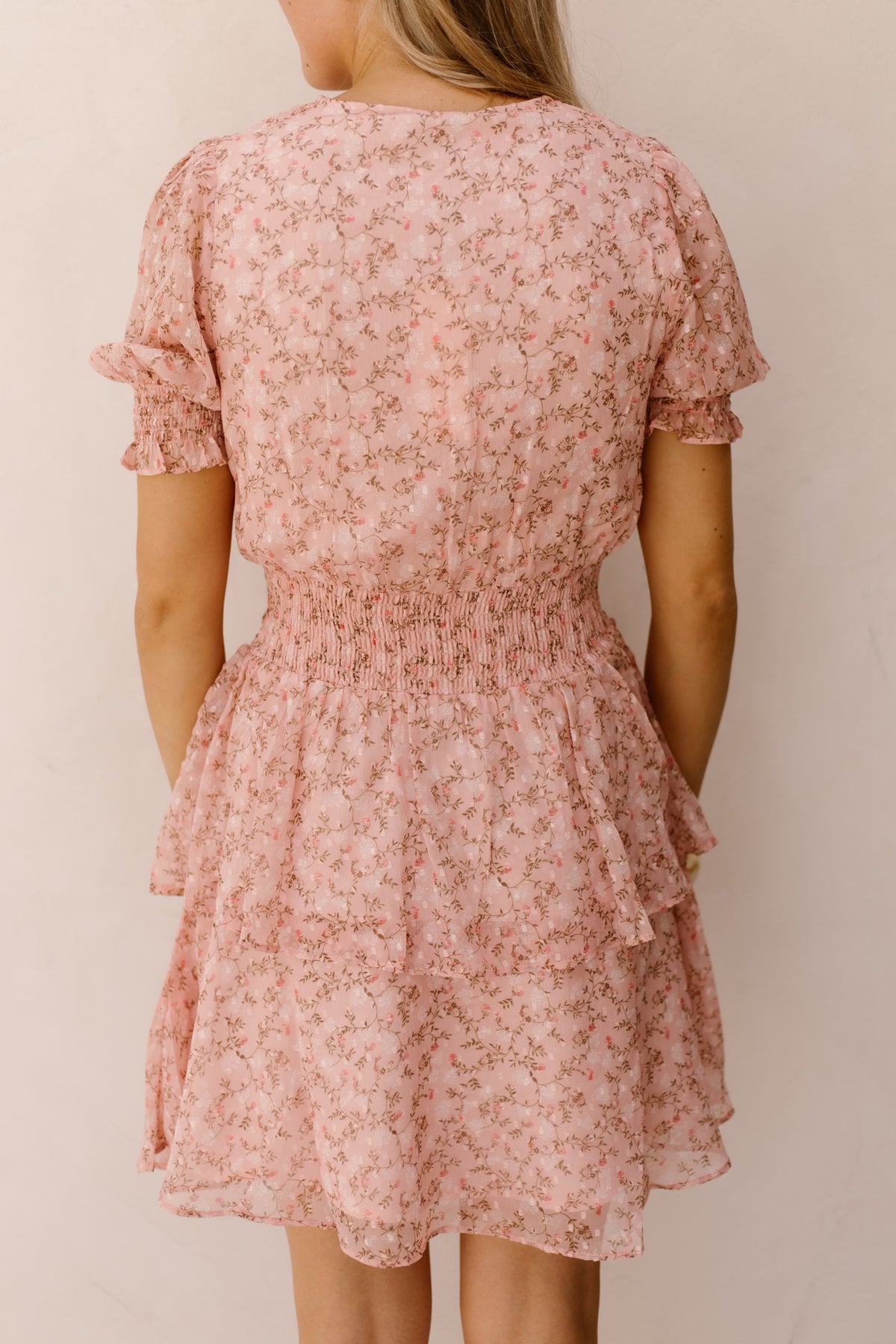 Rikka Ditsy Floral Dress Rose Blush