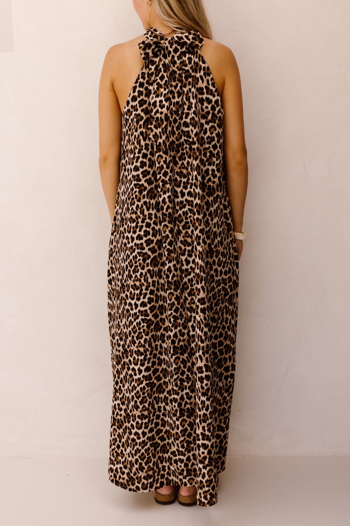Ava halter dress maxi leopard