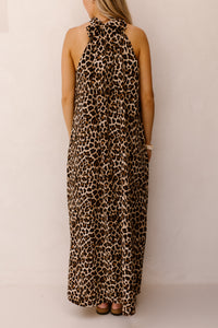 Ava halter dress maxi leopard