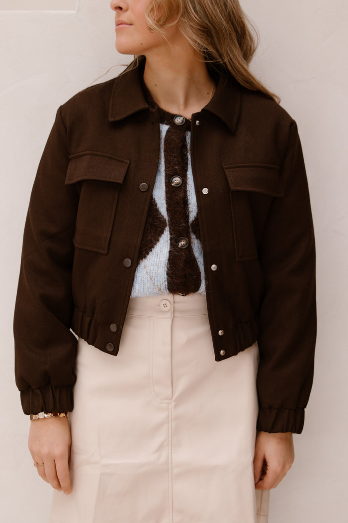 Brown bomber jacket