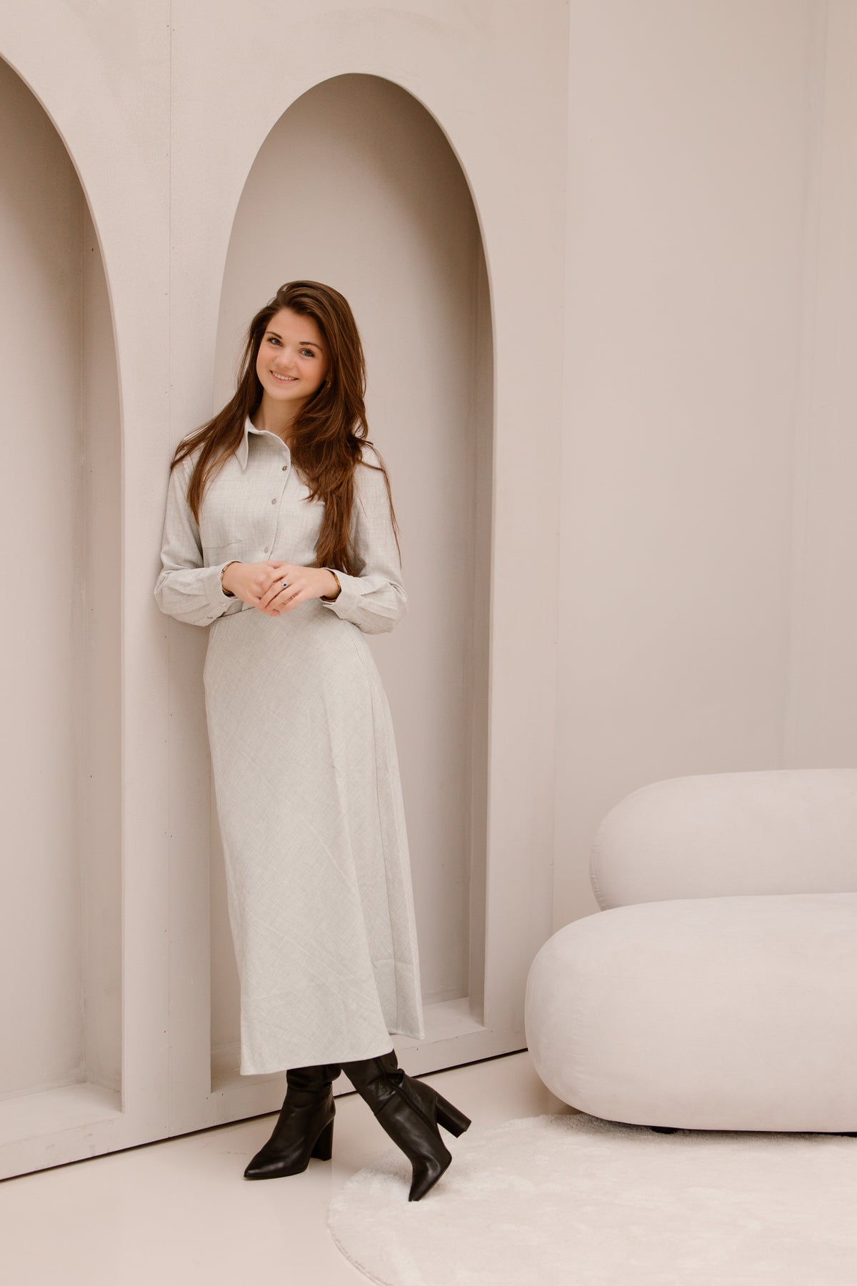 Objdiana long skirt grey