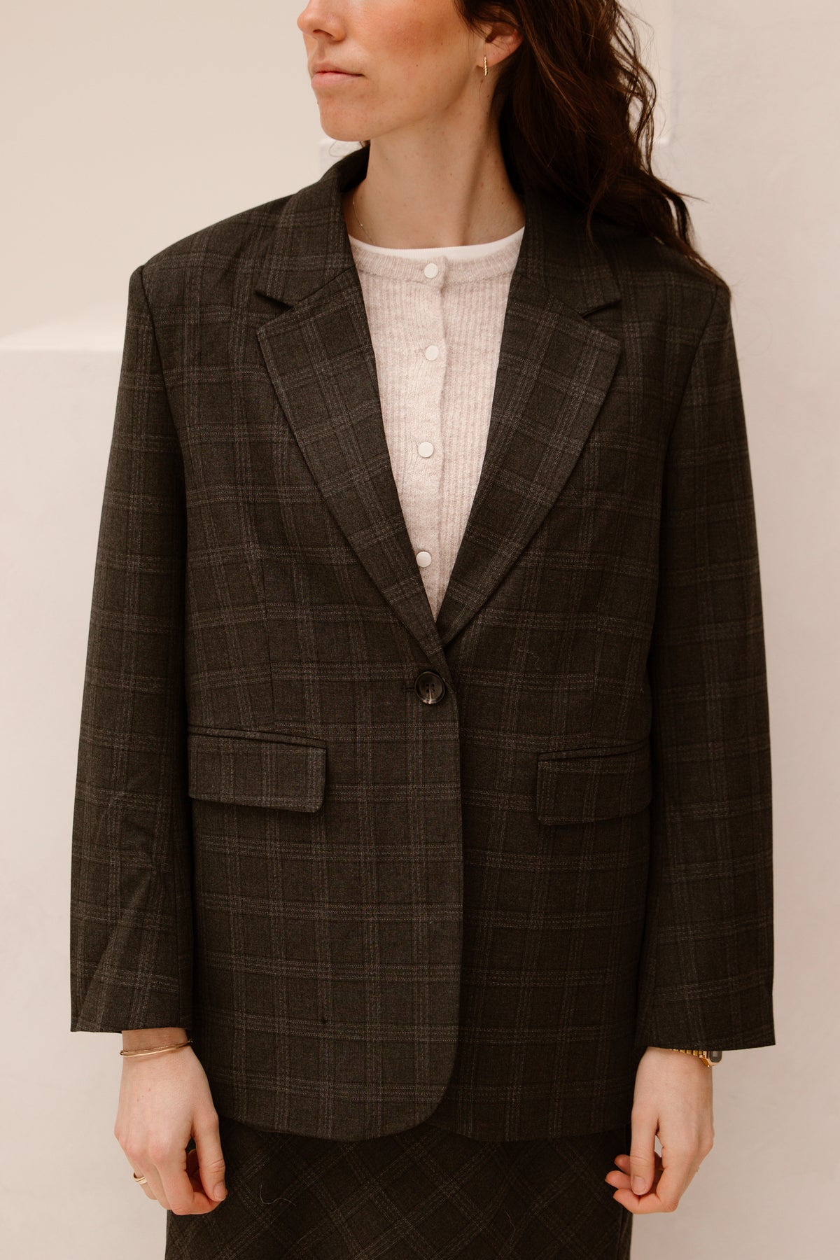 Gaby check blazer anthracite