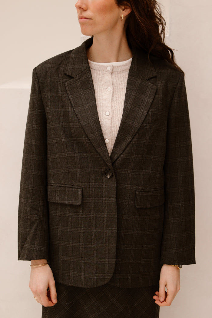 Gaby check blazer anthracite