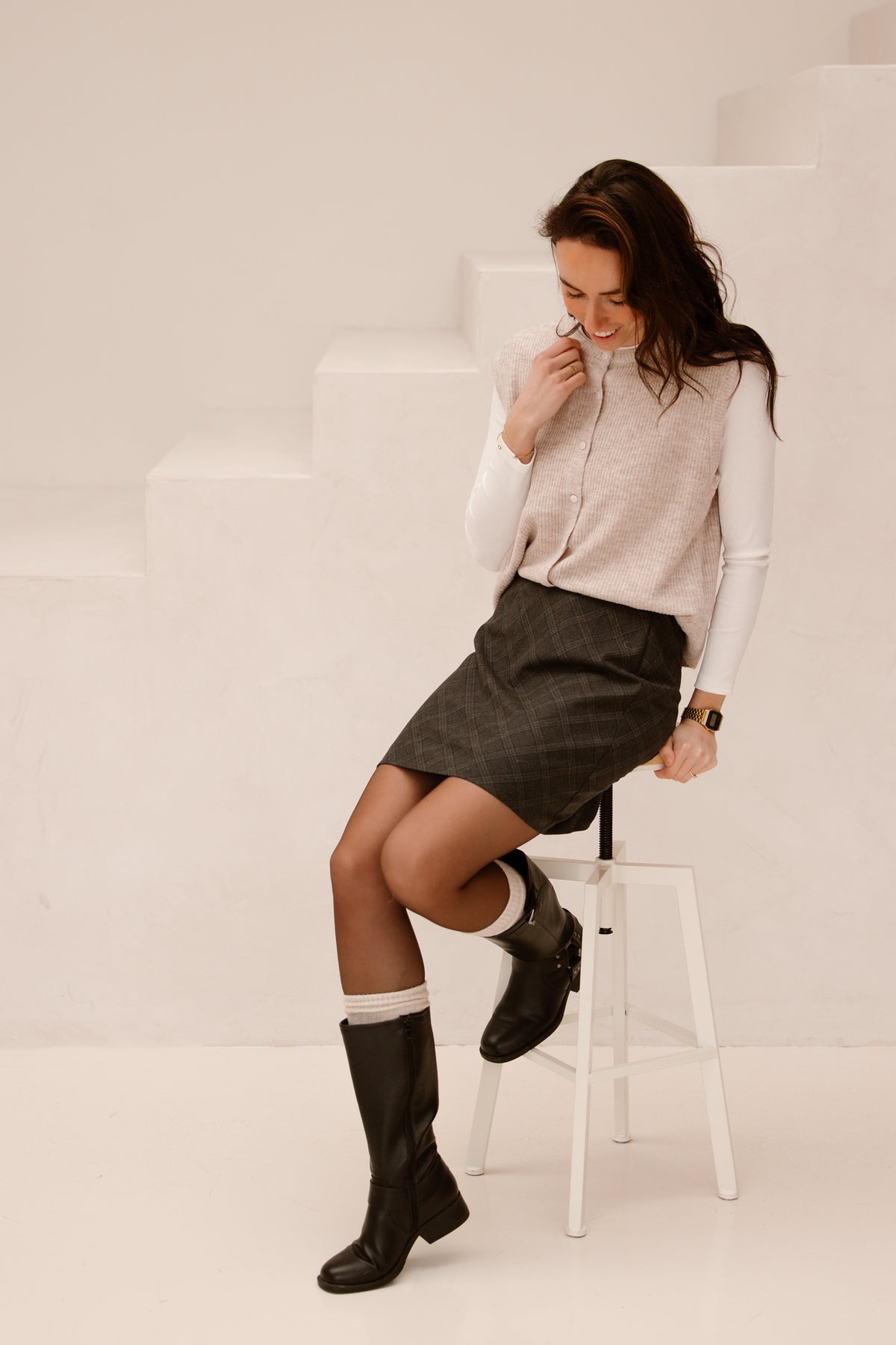 Everest knit cardigan sand melange