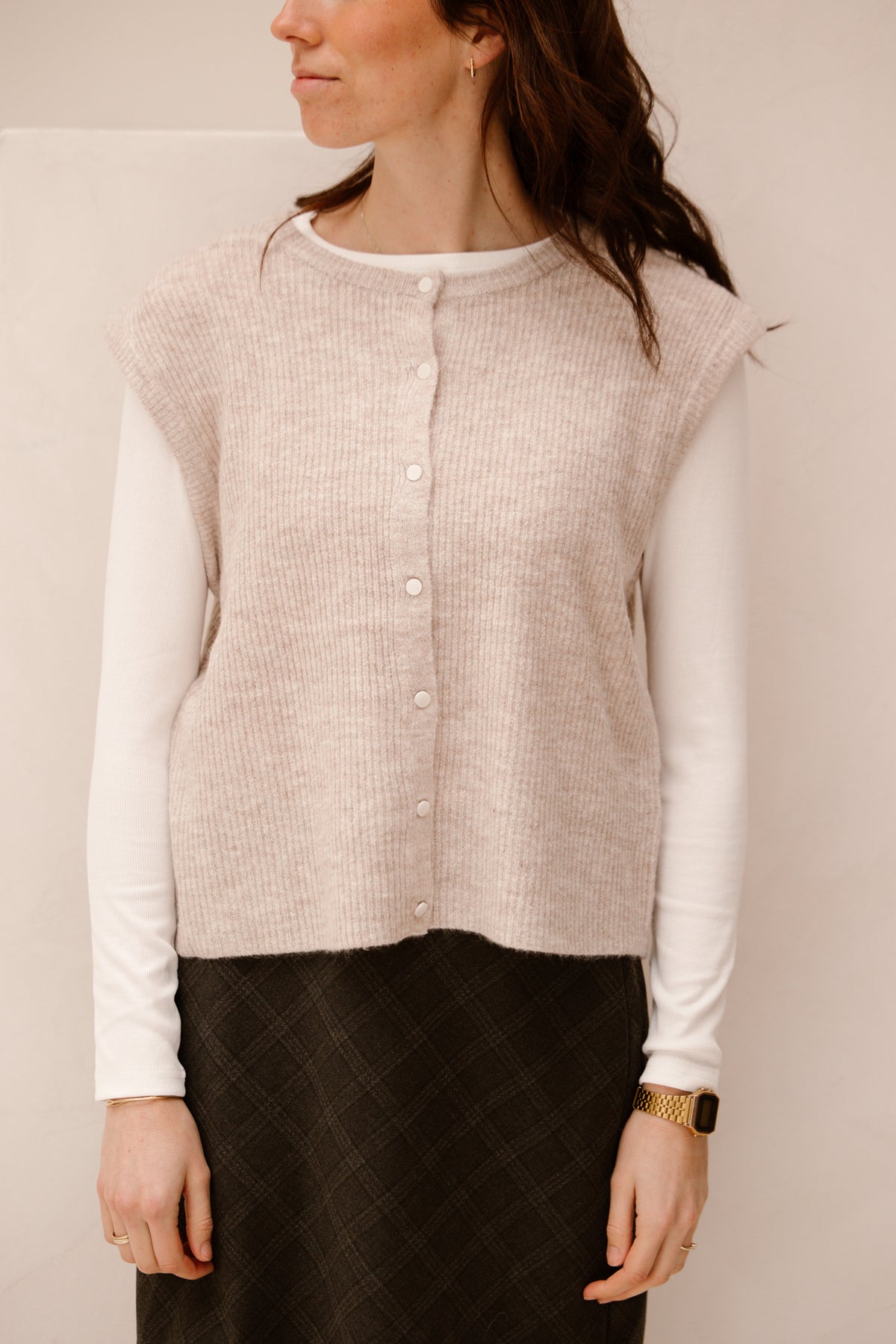 Everest knit cardigan sand melange