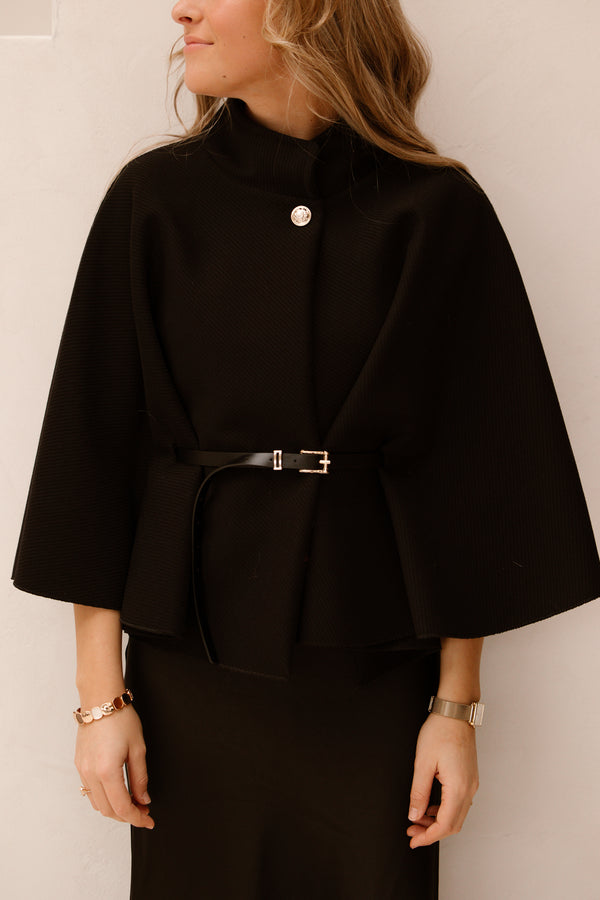 Jacket met belt black