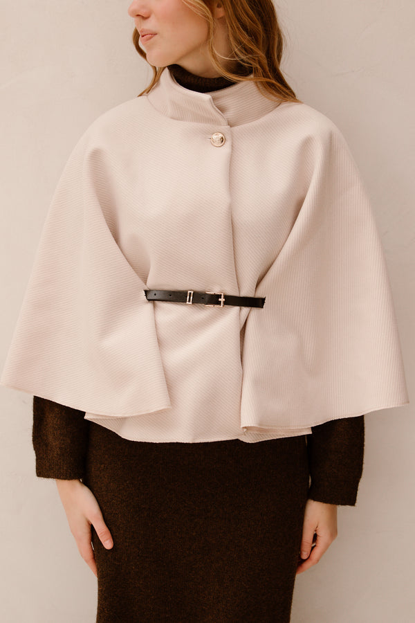 Jacket met belt beige