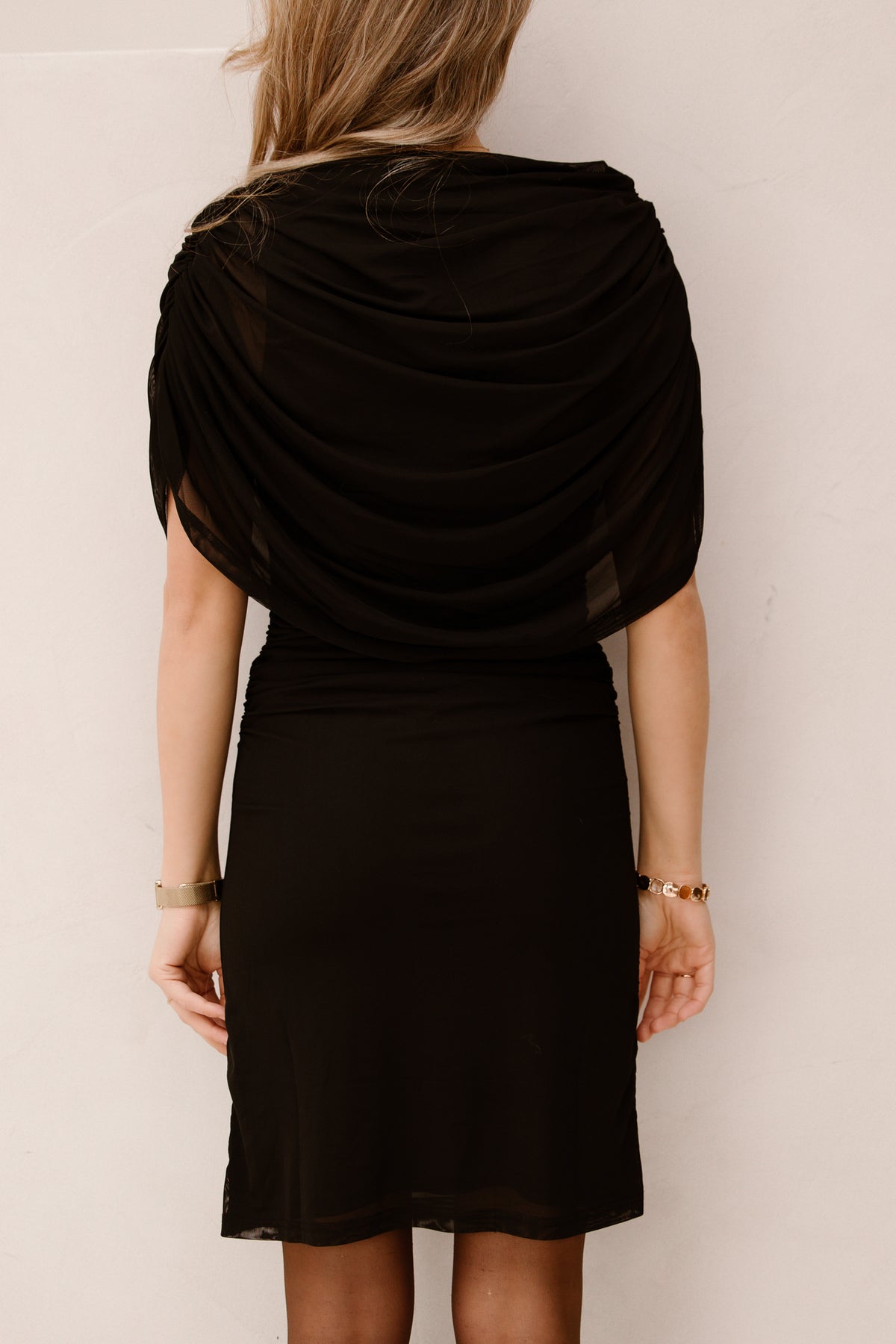 Mottuna drappy mesh dress