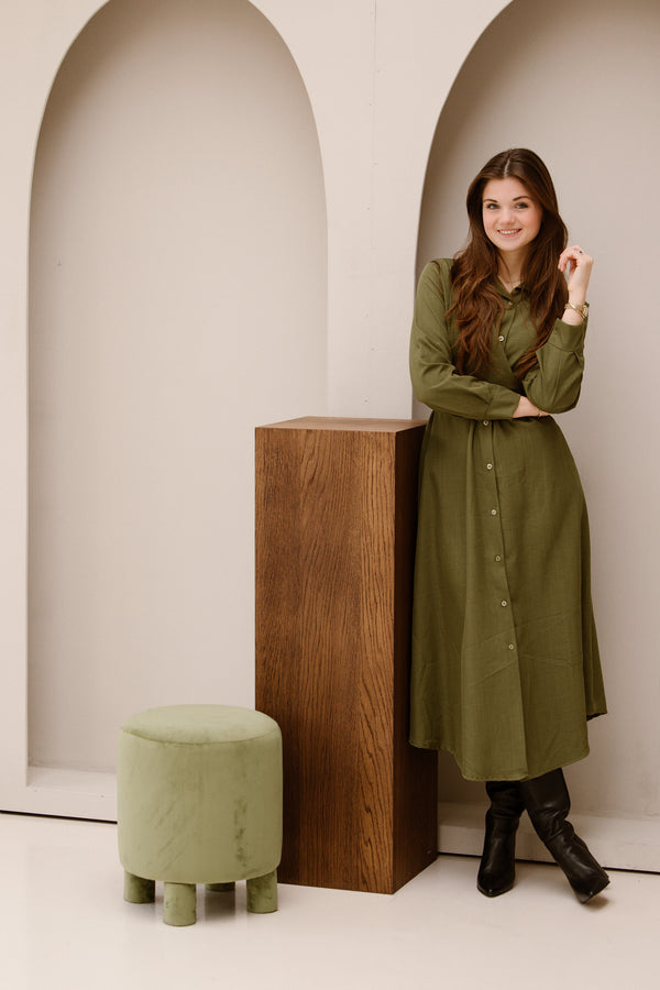 Green blouse dress