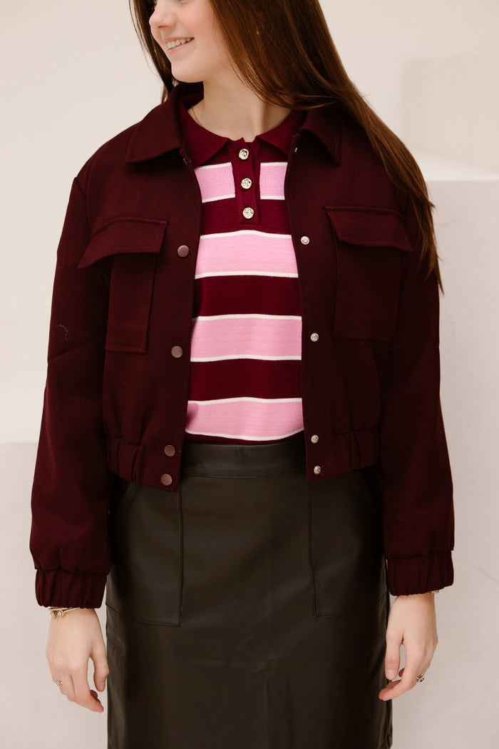 Bordeaux bomber jacket